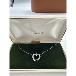 vintage Krementz open‎ heart pendant necklace made of 14K gold overlay